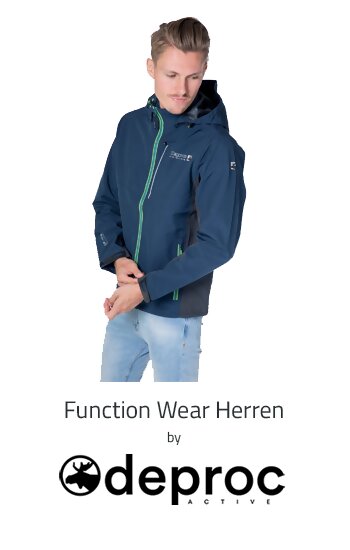 Sportive Herren Softshelljacke mit Kontrastfarben in neuer Optik von DEPROC active